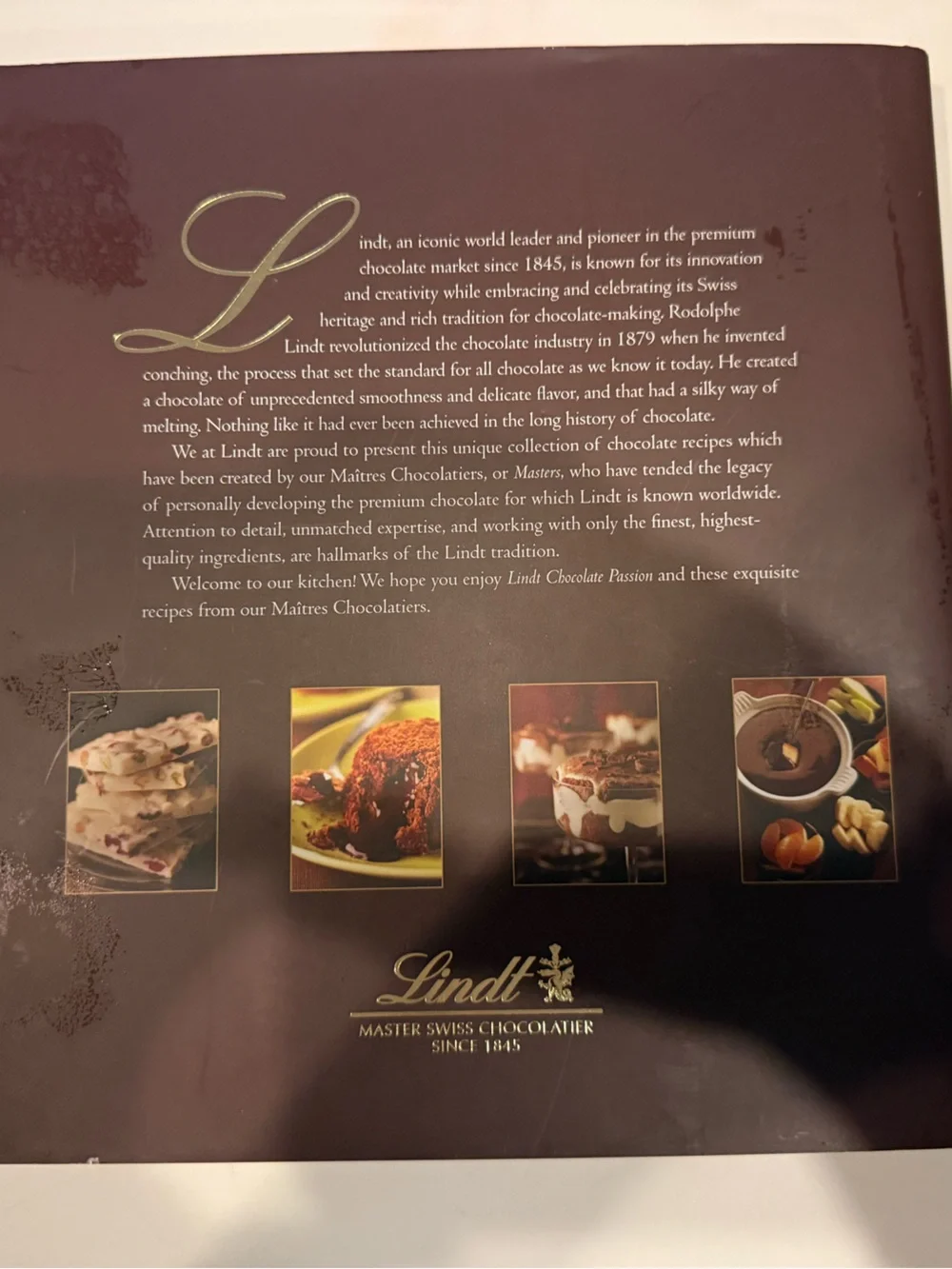 Lindt Chocolate Passion Hardcover Cookbook Recipes & Chocolate Techniques